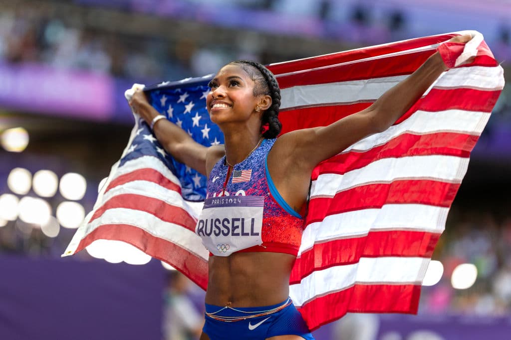 Olympic Gold Medalist Masai Russell Learned How To Manage Her NIL Deals From Her Mother Olympic Gold Medalist Masai Russell Learned How To Manage Her NIL Deals From Her Mother